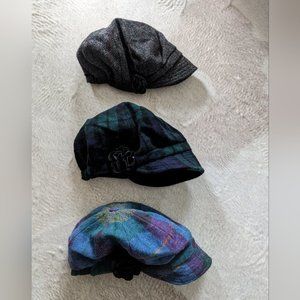 Mucros Weavers | Women's Newsboy Tweed Hat Cap LOT OF 3